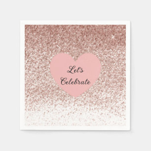 Serviette En Papier Rose Gold Faux Parties scintillant Design Napkin