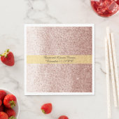 Serviette En Papier Rose Gold Faux Parties scintillant Gold Band (En situation)