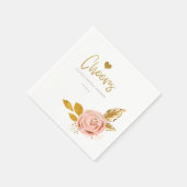 Serviette En Papier Rose Gold Floral Parties scintillant Fête des mari (Coin)