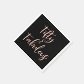 Serviette En Papier Rose Gold Foil Cinquante et fabuleux (Coin)