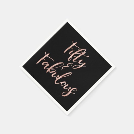 Serviette En Papier Rose Gold Foil Cinquante et fabuleux (Coin)