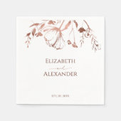 Serviette En Papier Rose Gold Foil Fleur sauvage Printemps mariage (Devant)