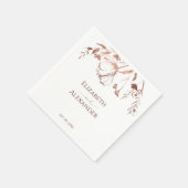 Serviette En Papier Rose Gold Foil Fleur sauvage Printemps mariage (Coin)