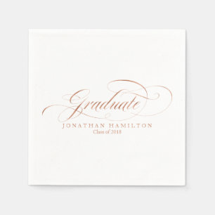 Serviette En Papier Rose Gold Foil Graduate Fancy Calligraphie