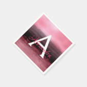 Serviette En Papier Rose Gold Foil Ombre Monogram Anniversaire (Coin)