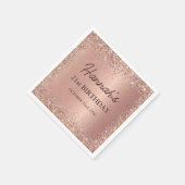 Serviette En Papier Rose Gold Foil Parties scintillant 21ème anniversa (Coin)