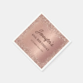 Serviette En Papier Rose Gold Foil Parties scintillant 40e anniversair (Coin)