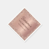 Serviette En Papier Rose Gold Foil Parties scintillant 50e anniversair (Coin)