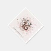 Serviette En Papier Rose Gold Foil Sweet 16 Anniversaires Balloons Par (Coin)