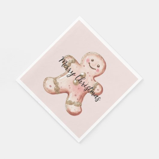 Serviette En Papier Rose Gold Gingerbread Cookie (Coin)