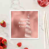 Serviette En Papier Rose Gold Glam Unicorn Anniversaire (En situation)