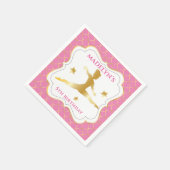 Serviette En Papier Rose | Gold Gymnast Gymnastique Fille fête d'anniv (Coin)