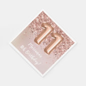 Serviette En Papier Rose Gold Kids Girl 11e fête d'anniversaire (Coin)
