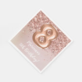 Serviette En Papier Rose Gold Kids Girl 8e fête d'anniversaire (Coin)
