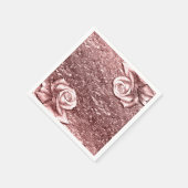 Serviette En Papier Rose Gold Liquid Chrome Metallic Chic Glam Party (Coin)
