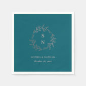 Serviette En Papier Rose Gold Luxury Elegant Floral (Devant)