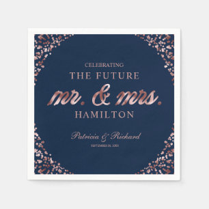 Serviette En Papier Rose Gold Navy Future Misters et Madame Fête de Fi