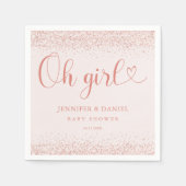 Serviette En Papier Rose Gold Oh Girl Confetti Minimal Script (Devant)