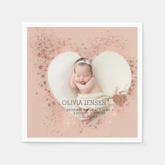 Serviette En Papier Rose Gold Paillet Nouveau-Né Photo Statistiques de