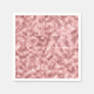 Serviette En Papier Rose Gold Pailleté Luxe Fête Féminine Rose Clair