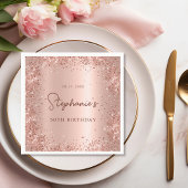 Serviette En Papier Rose Gold Parties scintillant Foil 50e anniversair