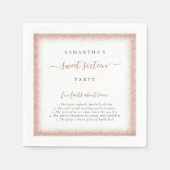 Serviette En Papier Rose Gold Parties scintillant Fun Facts Nom Sweet  (Devant)