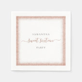Serviette En Papier Rose Gold Parties scintillant Nom du cadre Sweet 1 (Devant)