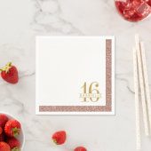 Serviette En Papier Rose Gold Parties scintillant Sweet 16e Anniversai (En situation)