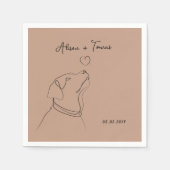 Serviette En Papier Rose Gold Pet Doodle Fiançailles Mariage Modèle (Devant)