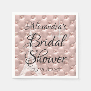 Serviette En Papier Rose Gold Pink Paris France Fête des mariées