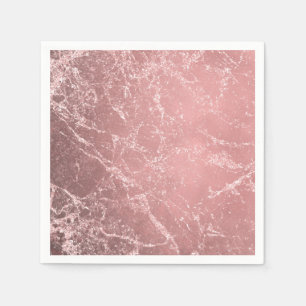 Serviette En Papier Rose Gold Rose Moderne Marbre Chic et Tendance Gla