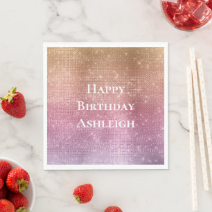Serviette En Papier Rose Gold rose pourpre Éperche Anniversaire