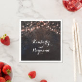 Serviette En Papier Rose Gold Rustic Country Mariage de nuit (En situation)