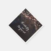 Serviette En Papier Rose Gold Rustic Country Mariage de nuit (Coin)