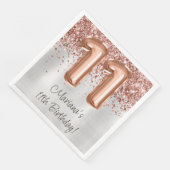 Serviette En Papier Rose Gold Silver 11e fête d'anniversaire (Coin)