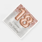 Serviette En Papier Rose Gold Silver 18e fête d'anniversaire (Coin)