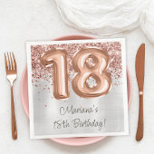 Serviette En Papier Rose Gold Silver 18e fête d'anniversaire