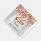 Serviette En Papier Rose Gold Silver 2e fête d'anniversaire (Coin)