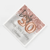 Serviette En Papier Rose Gold Silver 30e fête d'anniversaire (Coin)