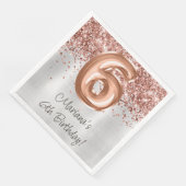 Serviette En Papier Rose Gold Silver 6e fête d'anniversaire (Coin)