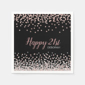 Serviette En Papier Rose Gold Silver Confetti 21e fête d'anniversaire (Devant)
