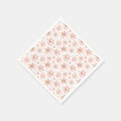 Serviette En Papier Rose Gold Snowflakes en blanc (Coin)