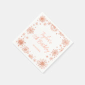 Serviette En Papier Rose Gold Snowflakes fête d'anniversaire (Coin)