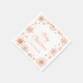 Serviette En Papier Rose Gold Snowflakes Noël (Coin)