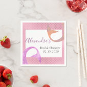 Serviette En Papier Rose Gold Sparkle Mermaid Fête des mariées Napkin (En situation)