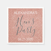 Serviette En Papier Rose Gold Sparkle Parties scintillant Hen's Party (Devant)