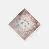 Serviette En Papier Rose Gold Starfish Plage tropicale Mariage (Coin)