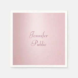 Serviette En Papier Rose Gold Tendance Élégant Écriture Manuscrite Mod