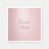 Serviette En Papier Rose Gold tendance élégant manuscrit Script modern (Devant)
