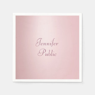 Serviette En Papier Rose Gold tendance élégant manuscrit Script modern